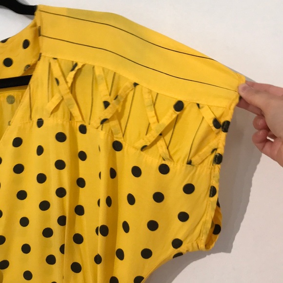 (2 for $40) Vintage yellow polka dot dress - Picture 2 of 15